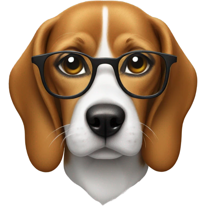Beagle with glasses  emoji