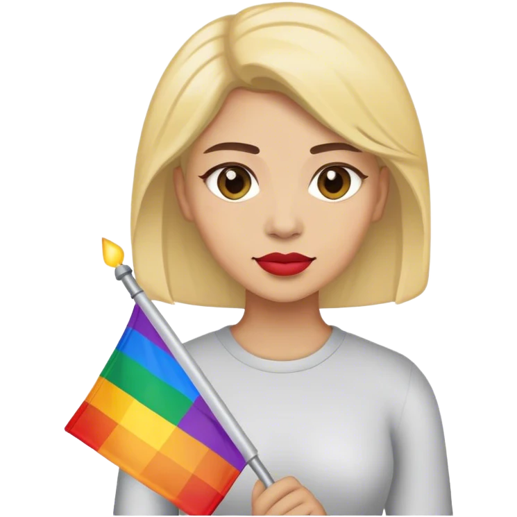 woman with lgbt flag emoji