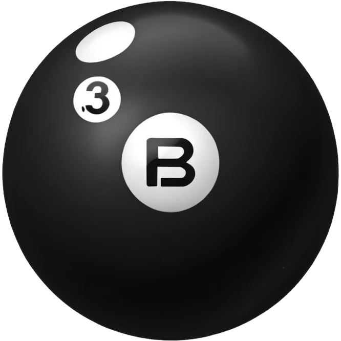 Black pull Ball with MB written on it emoji