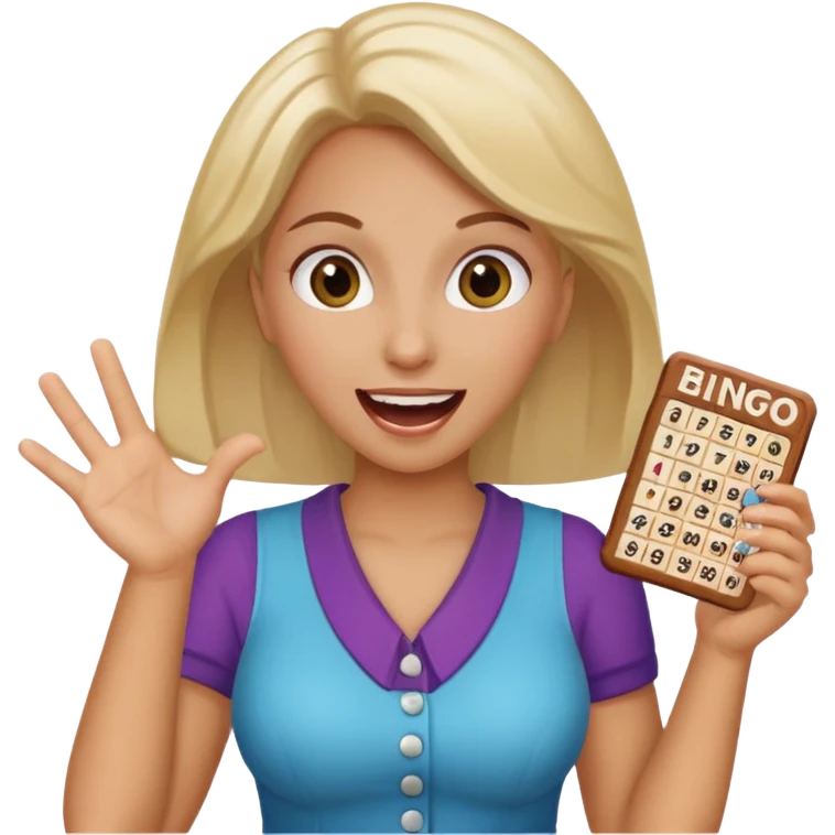 Woman playing bingo emoji