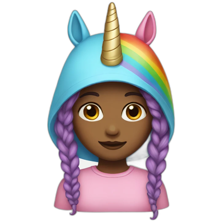 Girl-with-raibow-unicorn-hat emoji