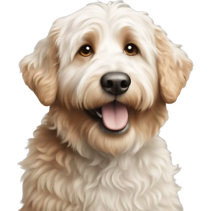 Aussie doodle white and light brown mural  emoji
