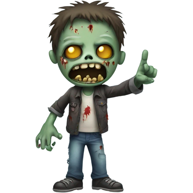 Zombie doing a peace sign  emoji