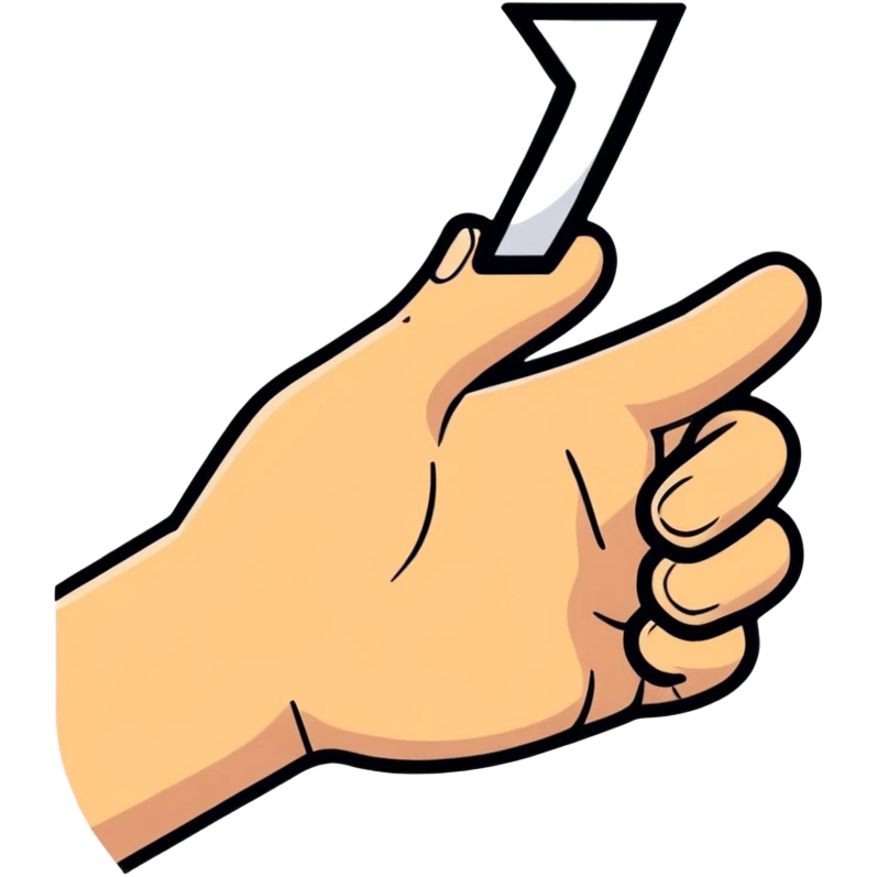 hand holding an X with a shadow effect emoji