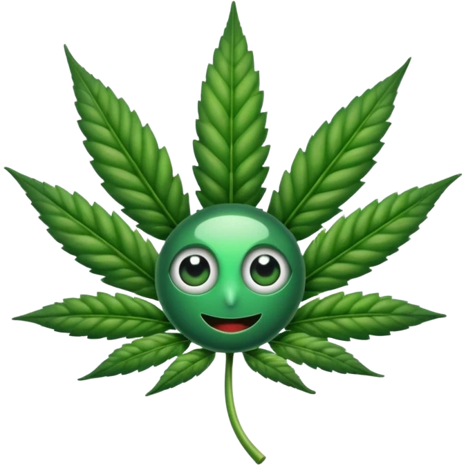 crea una planta de marihuana con ojos emoji