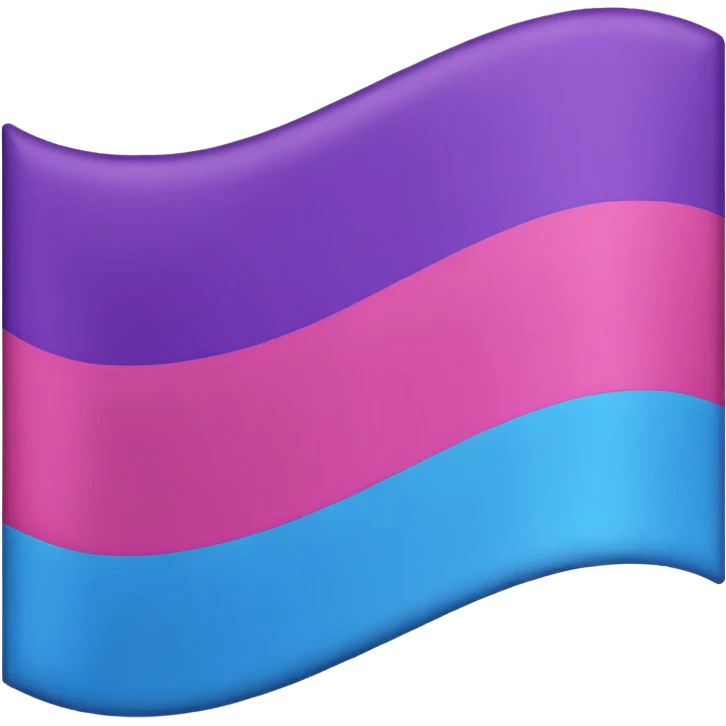 I want a flag, I want the first stripe at the very top of the flag to be pink 🩷. The middle stripe will be the color purple 💜. And finally the bottom stripe will be the color blue 💙. Only those three colors in that exact order. Make the colors more vibrant emoji