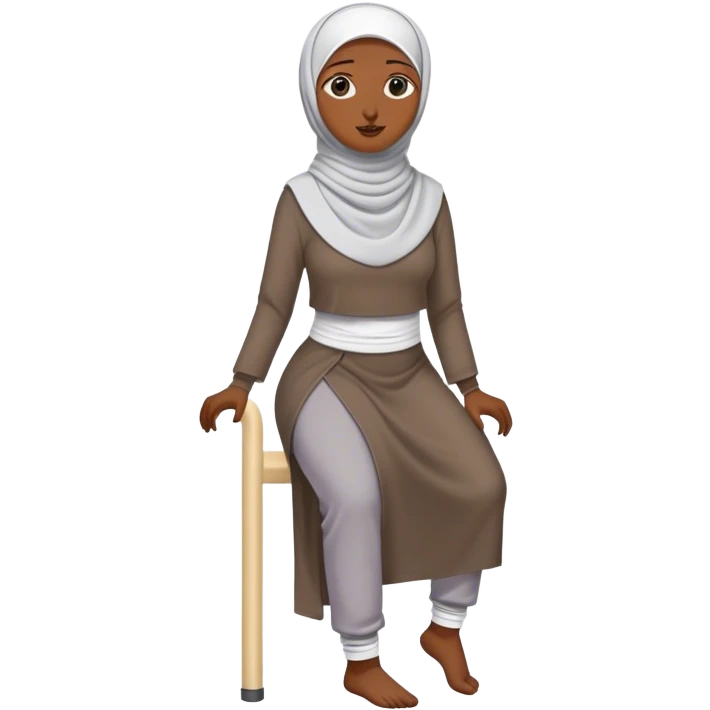 Hijabi amputated leg emoji