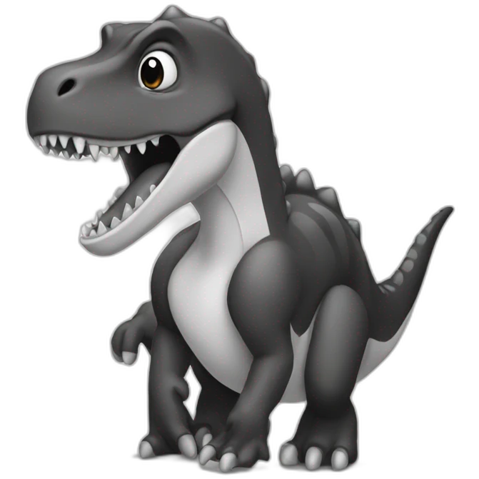 Black and white dino emoji
