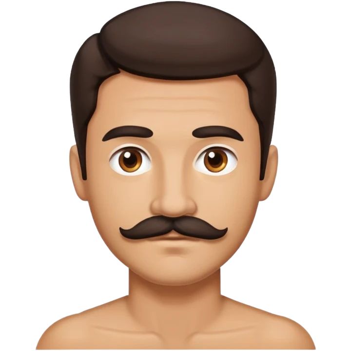 Man with dark brown hair and Mustache  emoji