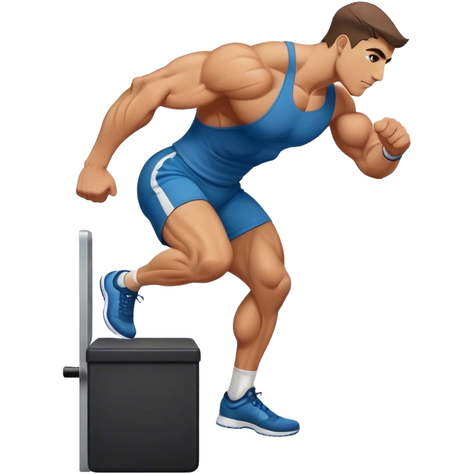 buff man step onto plyo-box side-view emoji