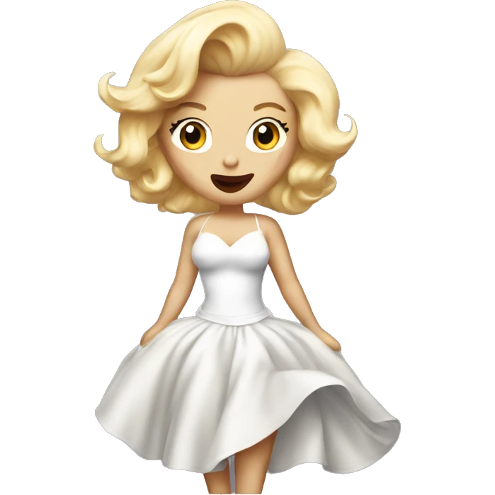 marilyn monroe with dress flowing emoji