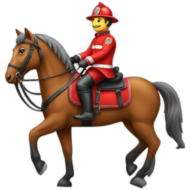 Pompiers sur cheval emoji