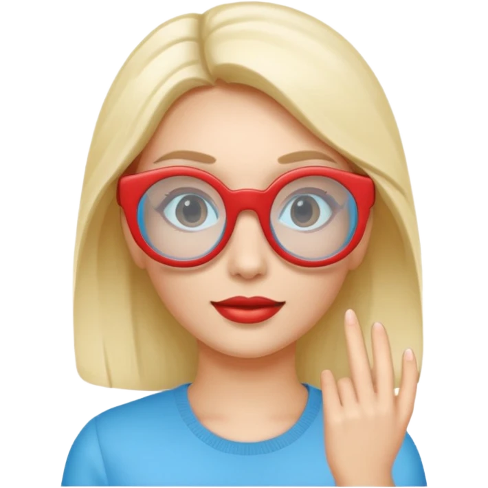 woman with 3d glasses emoji