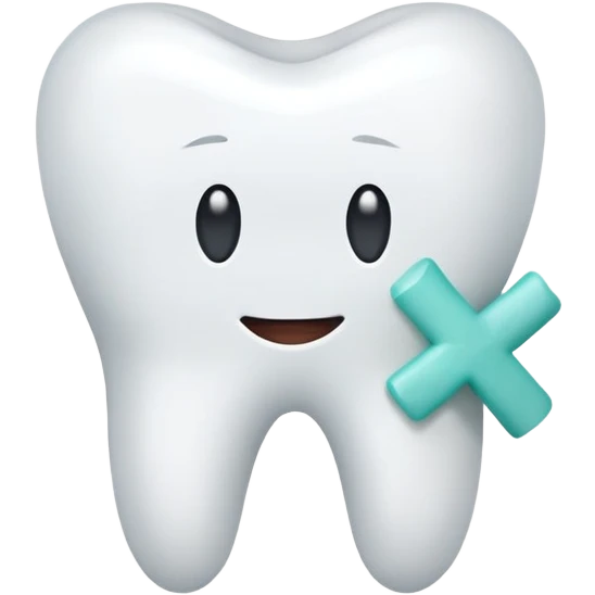 tooth with a bandage and a plus sign, symbolizing healing emoji