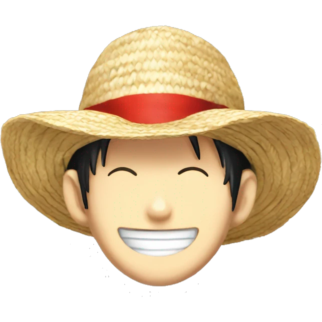 Straw hat with a red band Luffy emoji