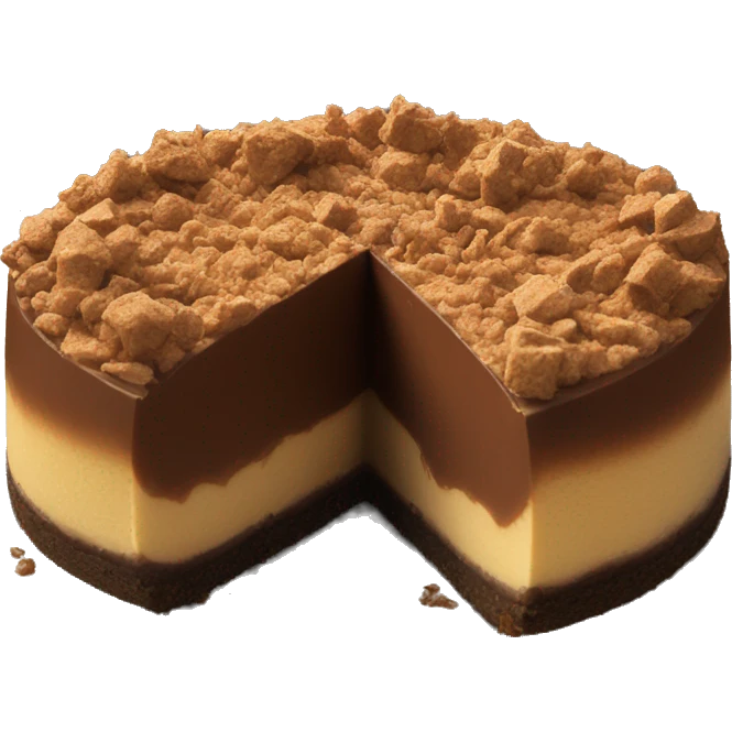 Chocolate cheesecake with crunch on top emoji
