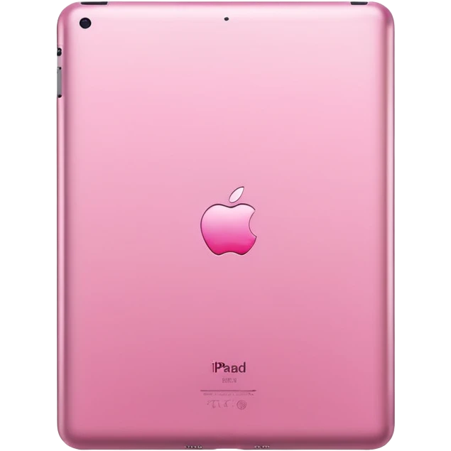  pink iPad (Apple tablet) with sleek metallic finish, minimal and modern design, soft reflections, isolated on transparent background, realistic style" emoji