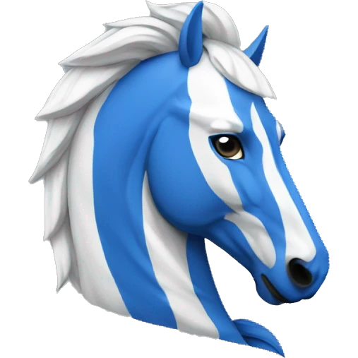 blue and white trojan emoji