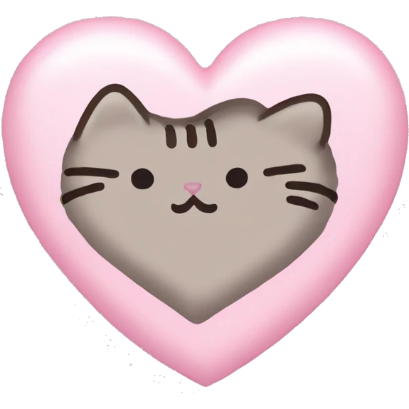 pusheen light pink heart emoji