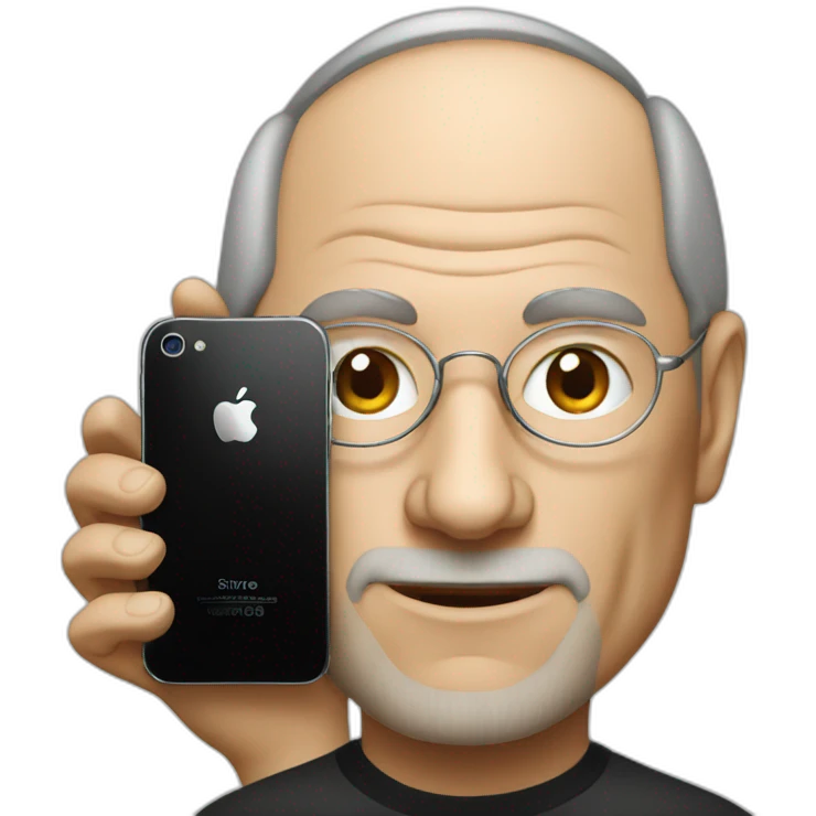 Steve jobs with iphone emoji