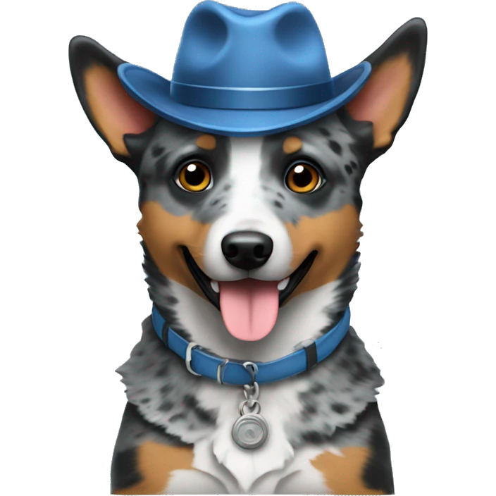 blue heeler wearing a hat emoji