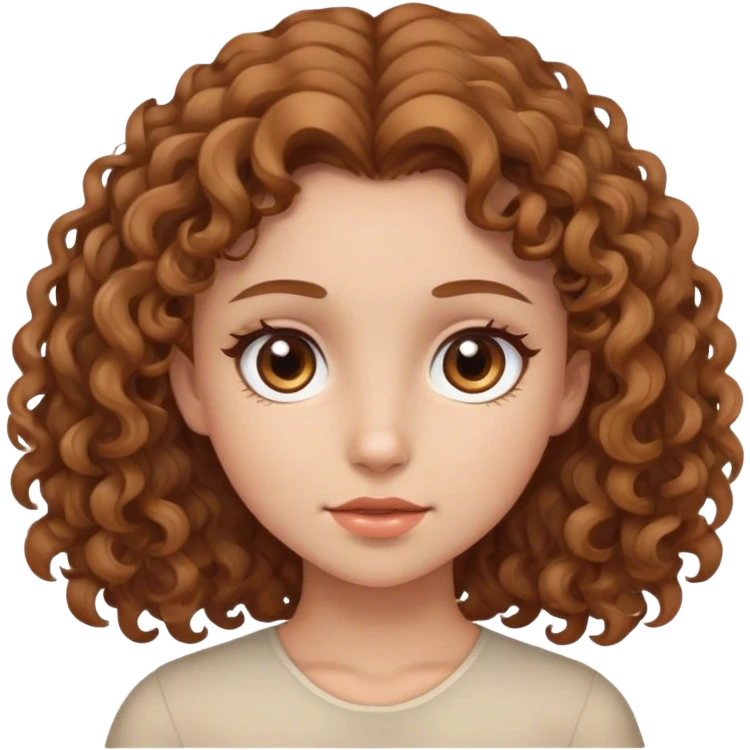 girl with brown eyes, light brown curly hair emoji