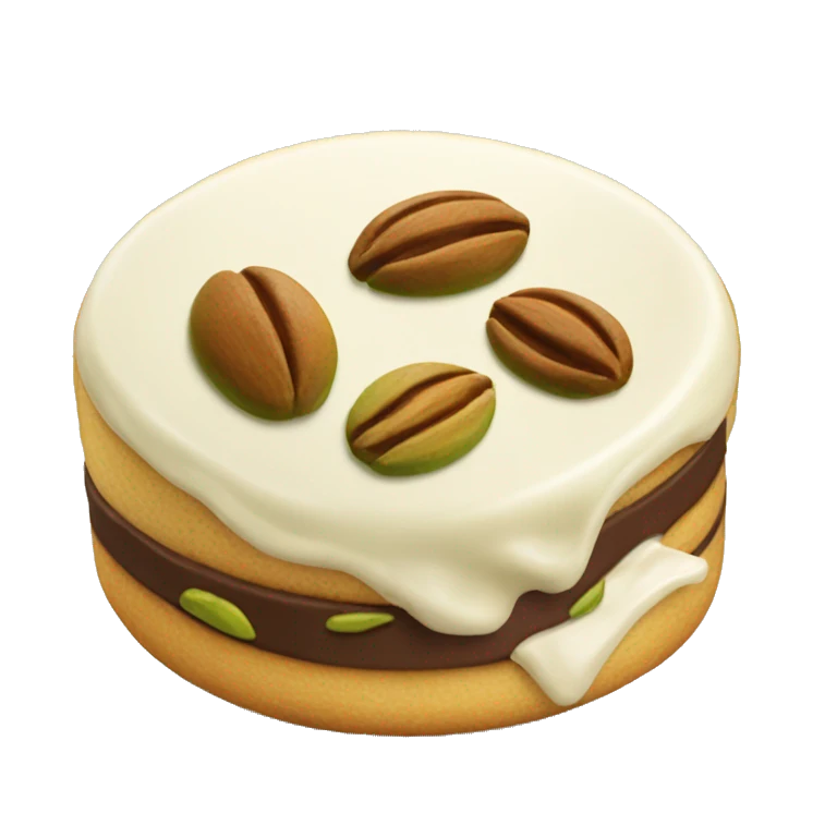 Emoji de un alfajor de crema de pistachos emoji