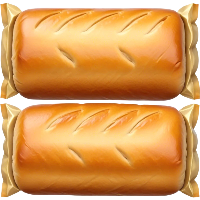 cinematic-realistic-sausage-roll-dish-emoji,-depicted-with-a-crisp,-golden-pastry-wrapped-around-flavorful-sausage,-rendered-with-detailed-textures-wrapped ina. plastic wrapper unrapped - and-appetizing-lighting emoji