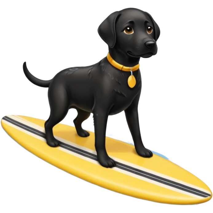 black lab riding surfboard emoji