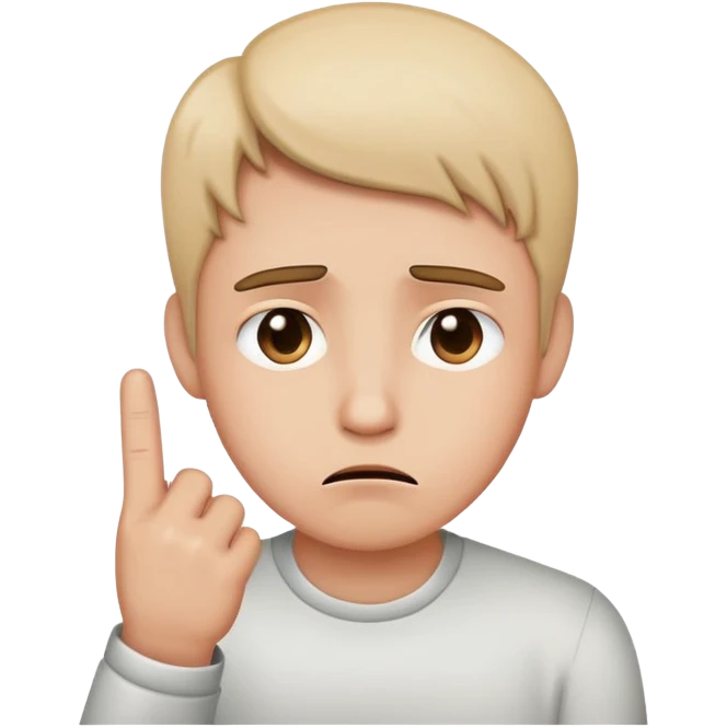 Sad emoji with middle finger  emoji
