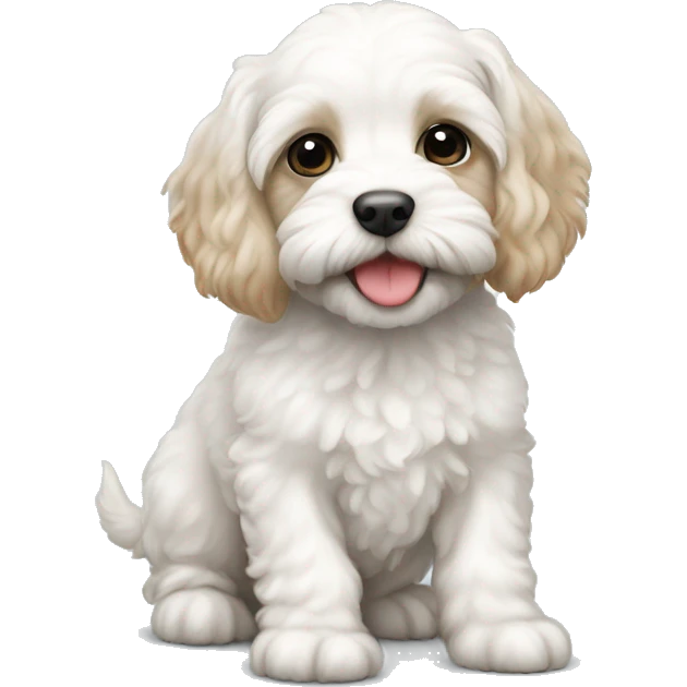 White cavoodle puppy emoji