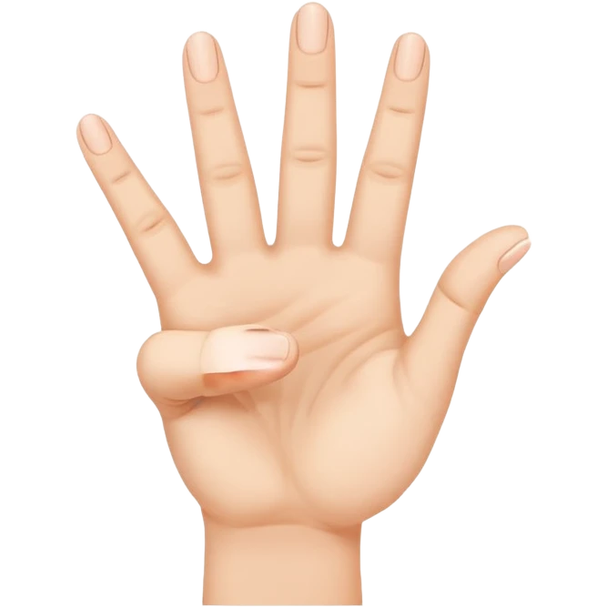 hand showing number four with fingers emoji