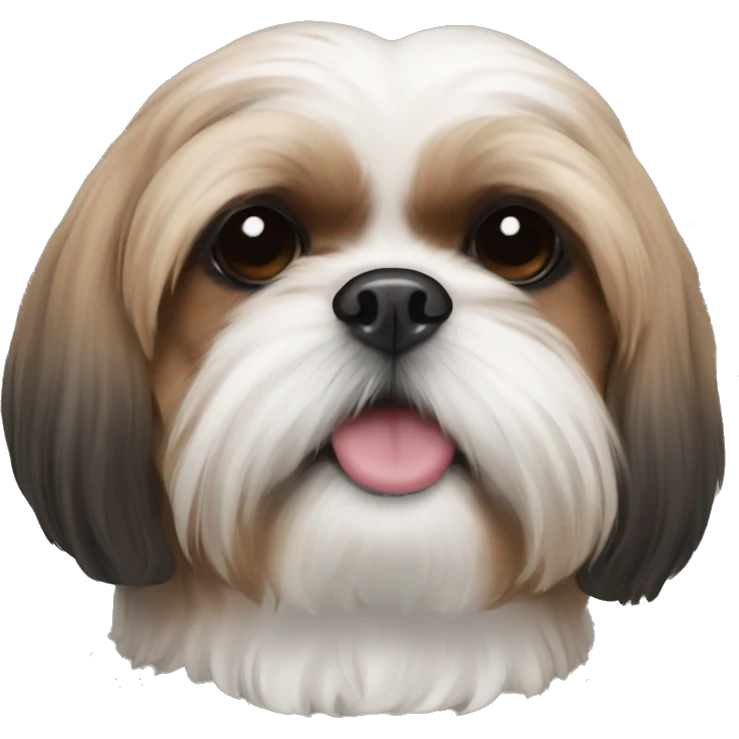 brown shih tzu with black fur in nose emoji