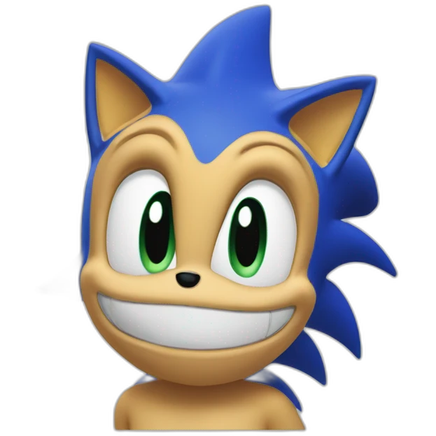 La tête de sonic le hérisson avec des yeux en cœur emoji