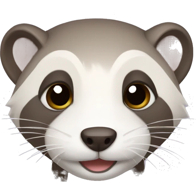 ferret with dark hair and white snout emoji