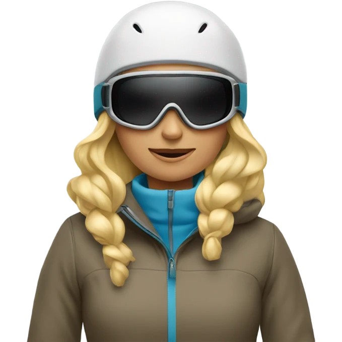 Blonde woman skiing emoji