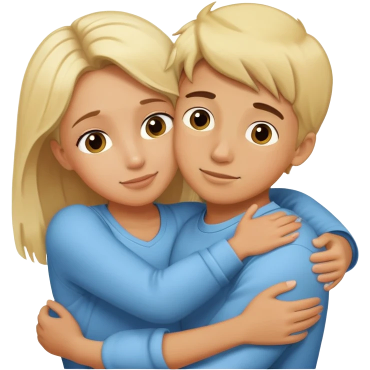 boy hug mommy blonde emoji