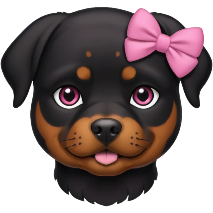 Rottweiler with a pink bow emoji