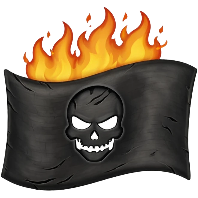 Burning black flag emoji