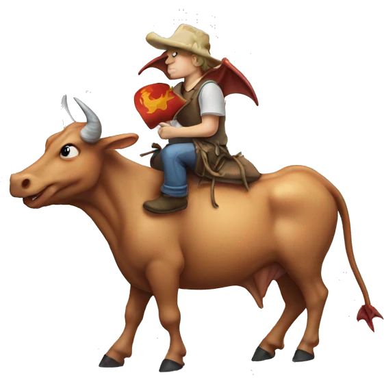 Dragon on a cow emoji