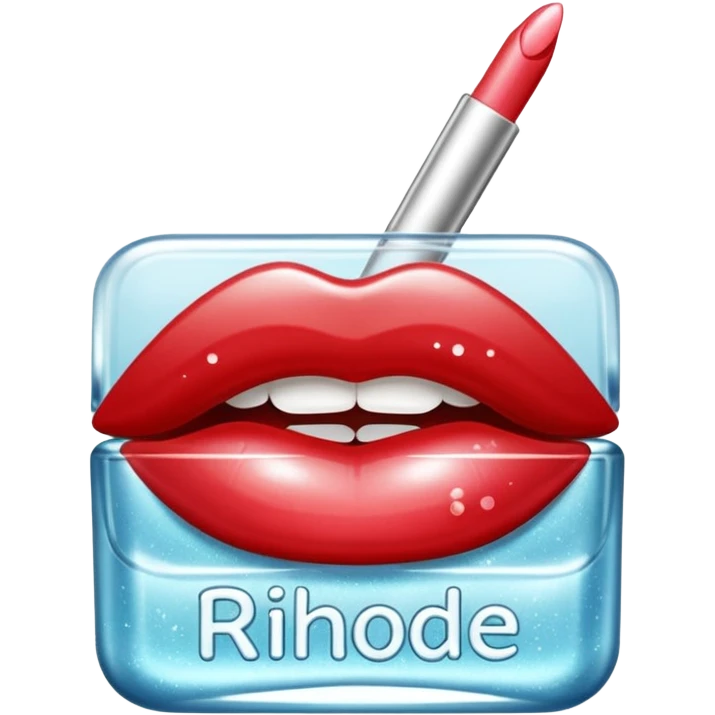 lip gloss emoji that says rhode  emoji