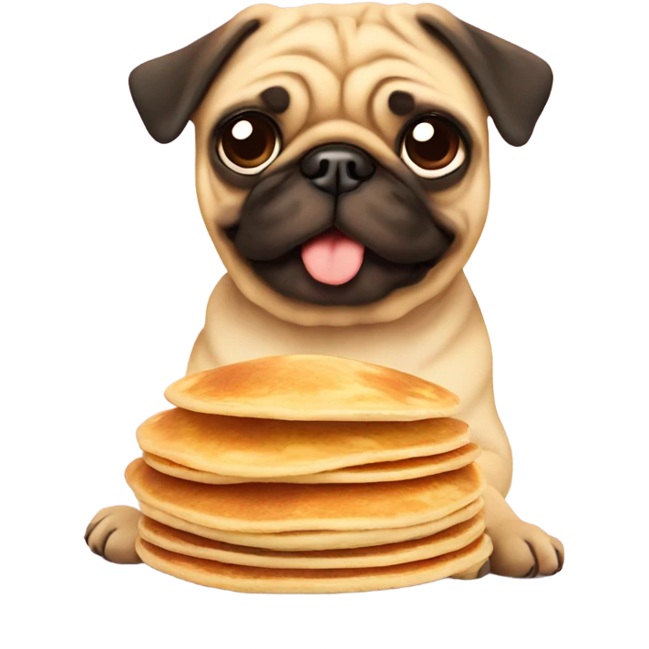 A pug made out of pancakes emoji