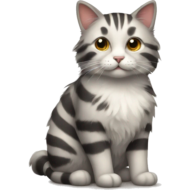 Fluffy striped cat emoji