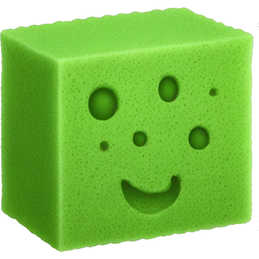 green flat square dish sponge emoji