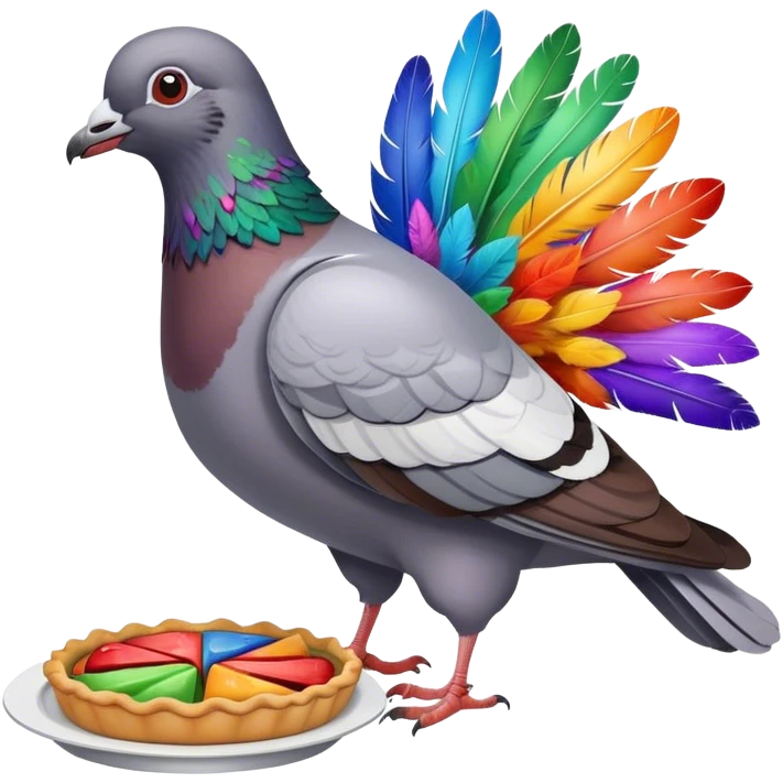 Pigeon with pie emoji