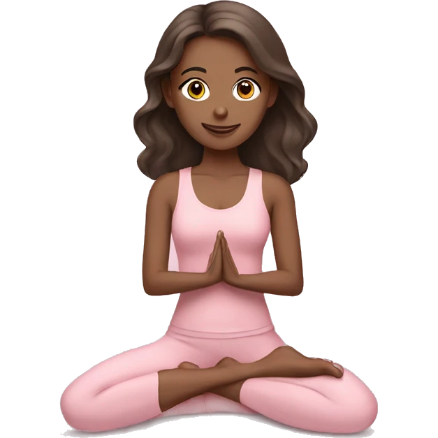 Brunette yoga girl light pink clothes  emoji