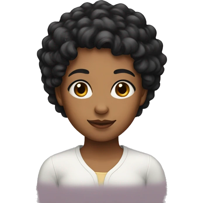 Girl  with black curly hair emoji