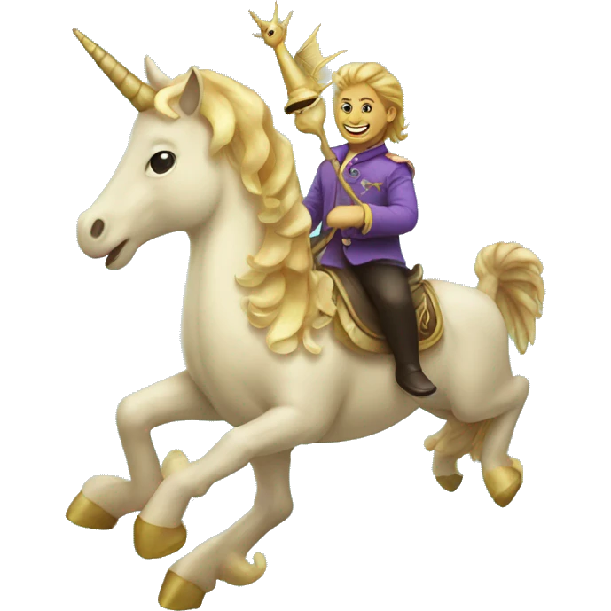 Seahorse riding a unicorn emoji