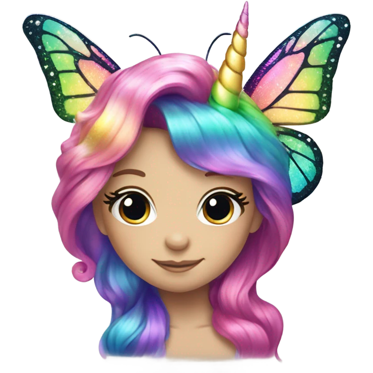 rainbow unicorn horned sparkling butterfly mermaid  emoji