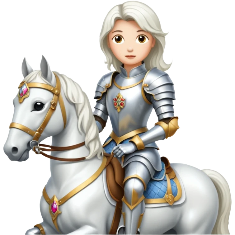 Renaissance princess knight on horse emoji